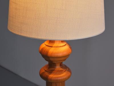 Nybro Armaturfabrik Nybro Armaturfabric Tall Floor Lamp in Solid Pine Wood Sweden 1960s