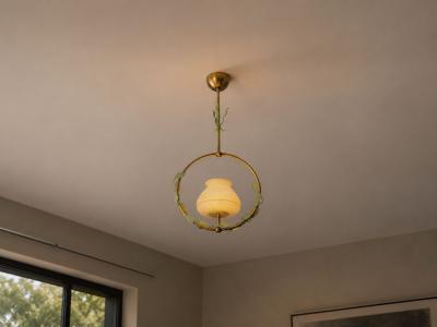 Nybro Armaturfabrik Pendant Light Brass Metal Sweden 1950s