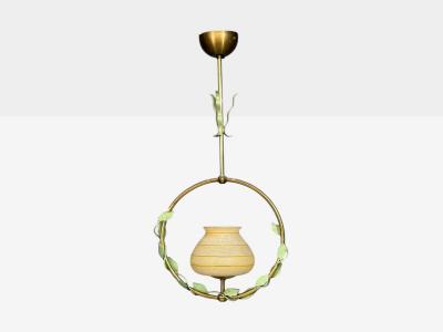 Nybro Armaturfabrik Pendant Light Brass Metal Sweden 1950s