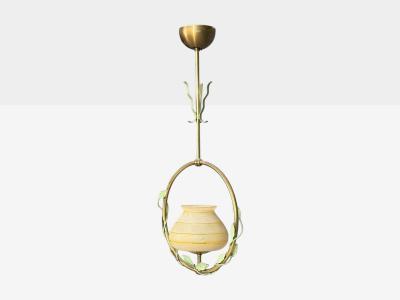 Nybro Armaturfabrik Pendant Light Brass Metal Sweden 1950s