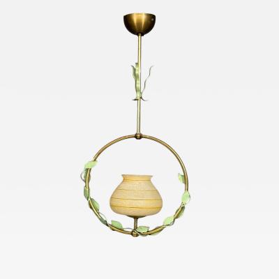 Nybro Armaturfabrik Pendant Light Brass Metal Sweden 1950s
