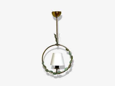 Nybro Armaturfabrik Swedish Modern Brass Metal Pendant Light Sweden 1950s