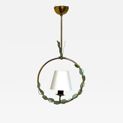Nybro Armaturfabrik Swedish Modern Brass Metal Pendant Light Sweden 1950s
