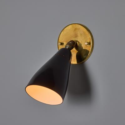 O Luce 1950s Giuseppe Ostuni Model 101 Black Articulating Sconce for O Luce