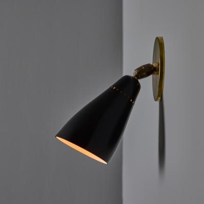 O Luce 1950s Giuseppe Ostuni Model 101 Black Articulating Sconce for O Luce