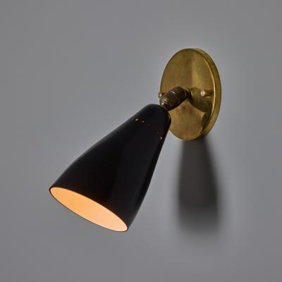 O Luce 1950s Giuseppe Ostuni Model 101 Black Articulating Sconce for O Luce
