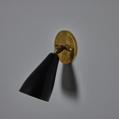 O Luce 1950s Giuseppe Ostuni Model 101 Black Articulating Sconce for O Luce