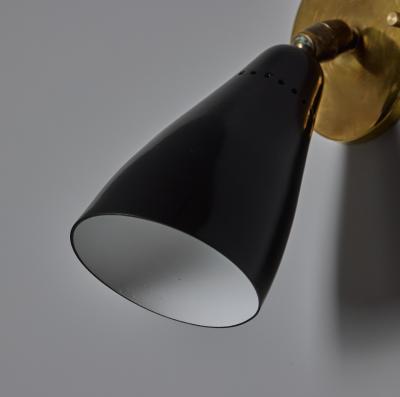 O Luce 1950s Giuseppe Ostuni Model 101 Black Articulating Sconce for O Luce