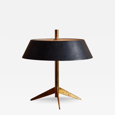 O Luce 1960s Giuseppe Ostuni Metal and Glass Tripod Table Lamp for O Luce