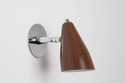 O Luce 1960s Giuseppe Ostuni Model 101 Brown Articulating Sconce for O Luce