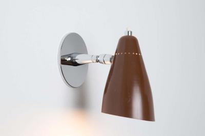 O Luce 1960s Giuseppe Ostuni Model 101 Brown Articulating Sconce for O Luce