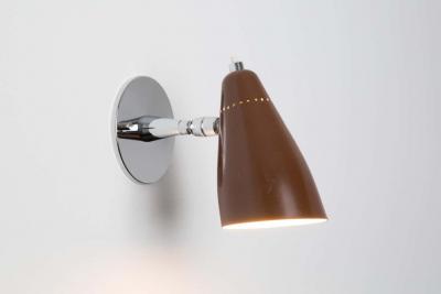O Luce 1960s Giuseppe Ostuni Model 101 Brown Articulating Sconce for O Luce