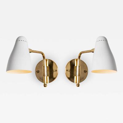 O Luce Pair of 1950s Giuseppe Ostuni Articulating Arm Sconces for O Luce