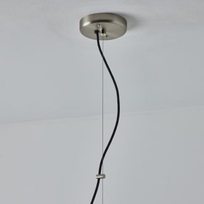 O Luce Pair of 1960s Tito Agnoli Glass Metal Suspension Lamps for O Luce
