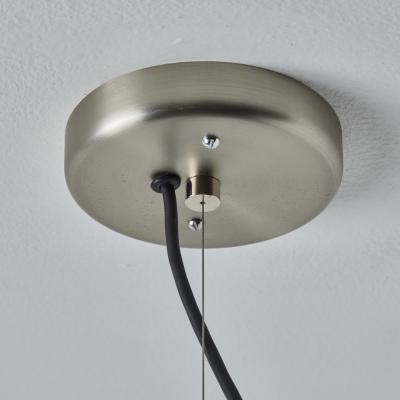 O Luce Pair of 1960s Tito Agnoli Glass Metal Suspension Lamps for O Luce