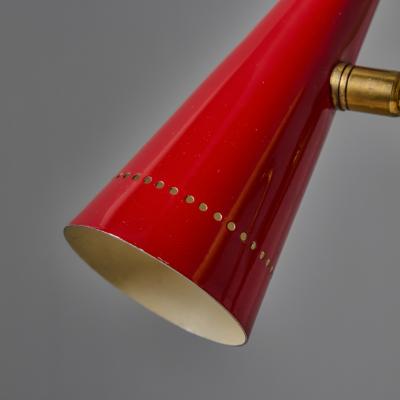 O Luce Rare 1950s Angelo Ostuni Multicolored 3 Shade Table Lamp for O Luce