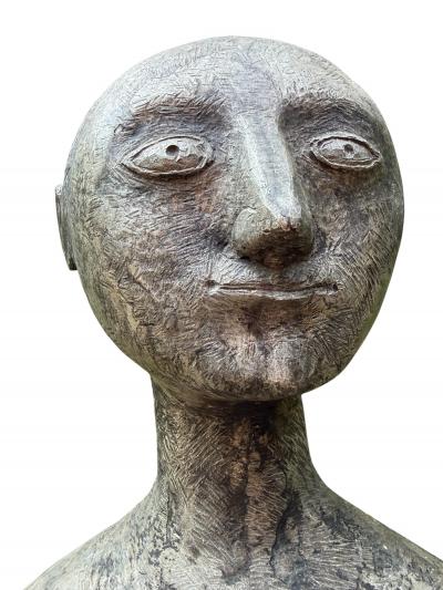 OLBRAM ZOUBEK MODERNIST LIFESIZE NUDE SPACE MAN LIKE METAL SCULPTURE BY OLBRAM ZOUBEK