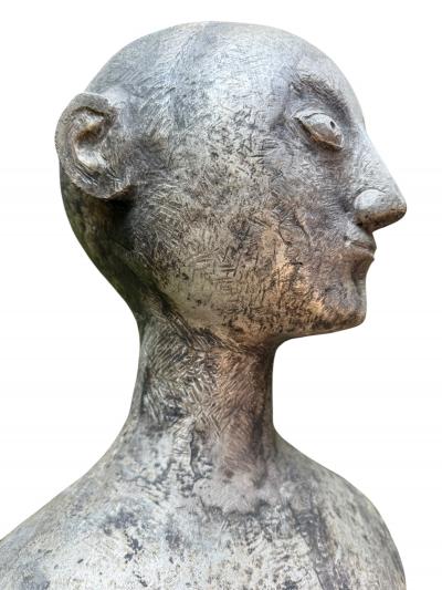 OLBRAM ZOUBEK MODERNIST LIFESIZE NUDE SPACE MAN LIKE METAL SCULPTURE BY OLBRAM ZOUBEK