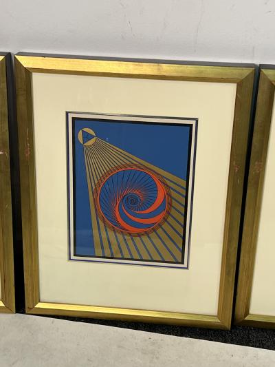 OLGA FROBE KAPTEYN EXCEPTIONAL WILDLY COLORED SET OF 14 ART DECO LITHOGRAPHS BY OLGA FROBE KAPTEYN