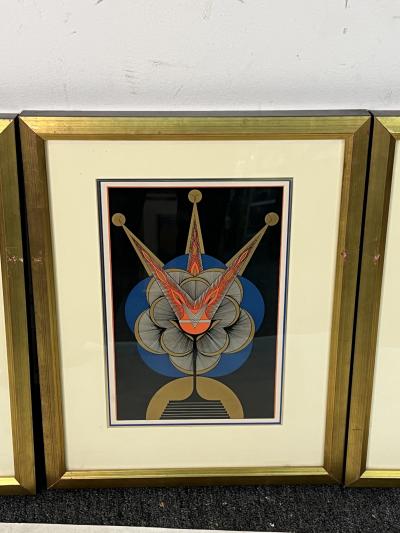 OLGA FROBE KAPTEYN EXCEPTIONAL WILDLY COLORED SET OF 14 ART DECO LITHOGRAPHS BY OLGA FROBE KAPTEYN