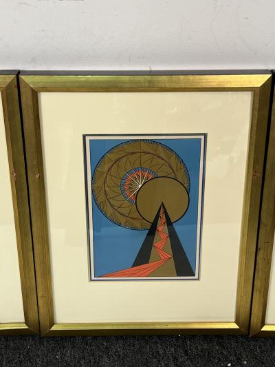 OLGA FROBE KAPTEYN EXCEPTIONAL WILDLY COLORED SET OF 14 ART DECO LITHOGRAPHS BY OLGA FROBE KAPTEYN