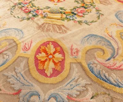 ONE OF A KIND SAVONNERIE STYLE SPANISH CIRCULAR RUG