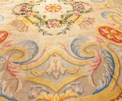ONE OF A KIND SAVONNERIE STYLE SPANISH CIRCULAR RUG