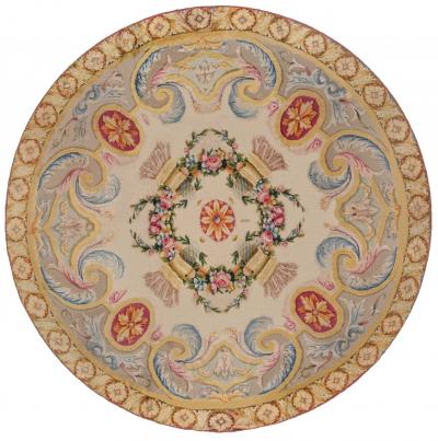 ONE OF A KIND SAVONNERIE STYLE SPANISH CIRCULAR RUG