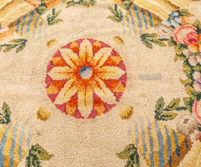 ONE OF A KIND SAVONNERIE STYLE SPANISH CIRCULAR RUG