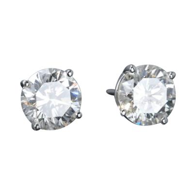 ONE PAIR OF ROUND DIAMOND EAR STUDS