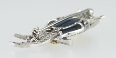 OPAL DIAMOND OWL PIN