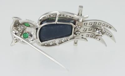 OPAL DIAMOND OWL PIN
