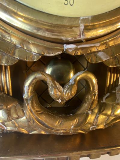 OPULENT GUSTAVIAN SWEDISH GOLDLEAF CARVED CLOCK