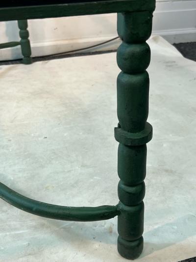 ORGANIC BRUTALIST VERDIGRIS METAL AND GLASS COFFEE TABLE