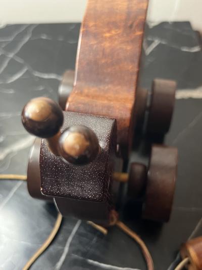 ORGANIC MODERN CALIFORNIA WOOD ARTISAN EXOTIC WOOD SNAIL SCULPTURE PULL TOY