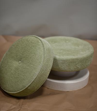 OTTOMAN by S MACK on h White Lacquered Wooden Base