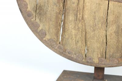 Oak And Iron Wheel Circa 1700 On Later Iron Stand