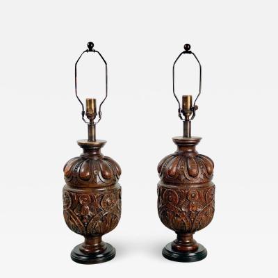 Oak Balustrade Lamps 19th Century England