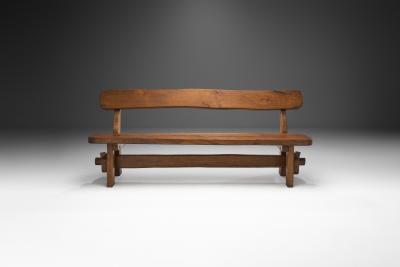 Oak Bench with Mortise and Tenon Joinery Europe ca 1950s