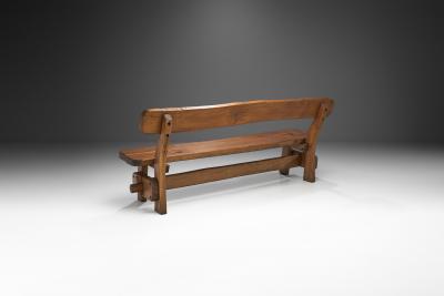 Oak Bench with Mortise and Tenon Joinery Europe ca 1950s