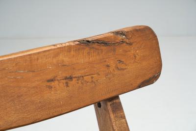 Oak Bench with Mortise and Tenon Joinery Europe ca 1950s