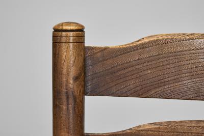 Oak Bobbin Armchair with Wicker Seat The Netherlands 1930s