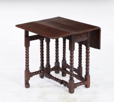 Oak Bobbin Gateleg End Table
