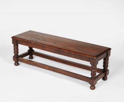 Oak Bobbin Long Stool