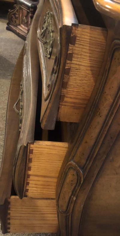 Oak Bodart Burn Impressed Bombay Country French Commode Chest or Dresser