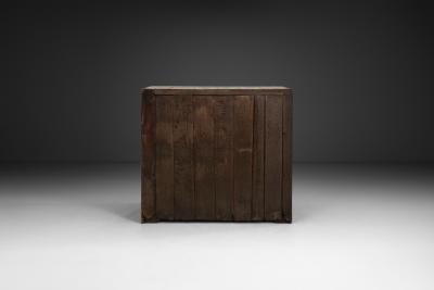 Oak Cabinet with Carved Medallions on Doors Europe ca 17th Century