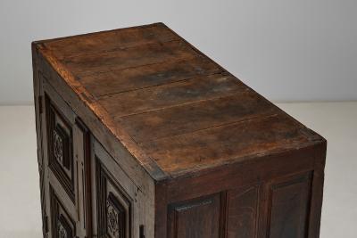 Oak Cabinet with Carved Medallions on Doors Europe ca 17th Century
