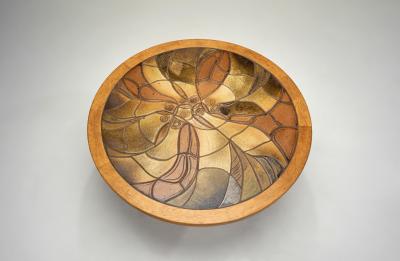 Oak Coffee Table with Glazed Stoneware Tiles by S ren Jean Larsen Denmark 1980s