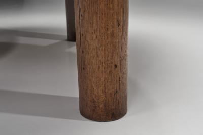 Oak Coffee Table with Round Legs Europe 1960s
