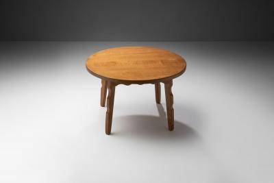 Oak Coffee Table with Sculptural Legs by Danish Cabinetmaker Denmark 1950s